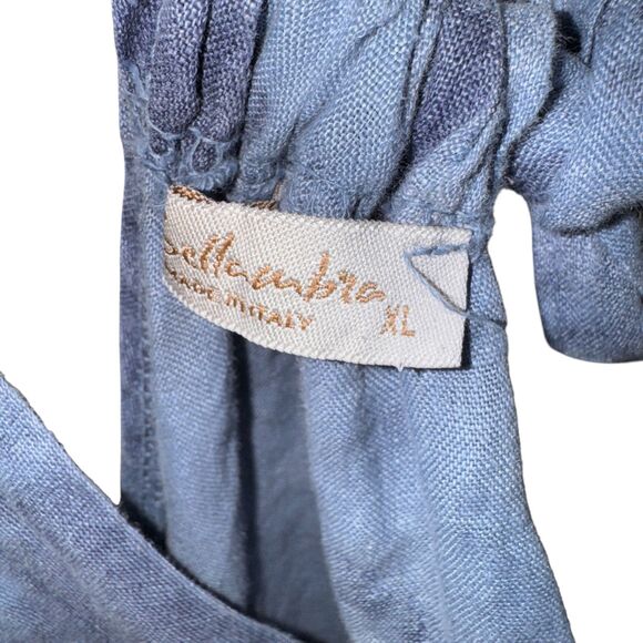 Bellambra Dress Halter Tie Back Made In Italy Linen Blue Size XL Summer Beach - Picture 3 of 4